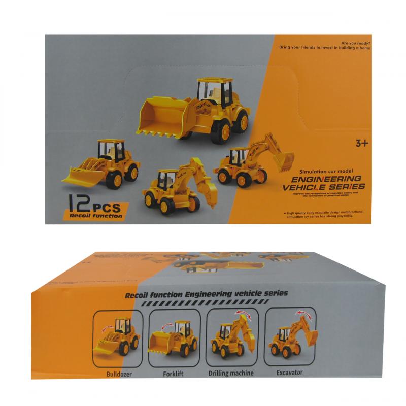 Modele plastikowe. Maszyny budowlane - seria budowa drogi 10cm (12 sztuk)